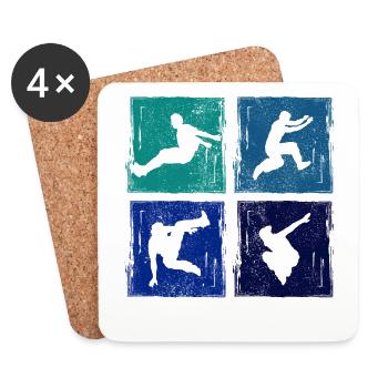 Parkour, Freerunning, Street Workout, Acrobatique - Dessous de verre (lot de 4) - blanc - Devant