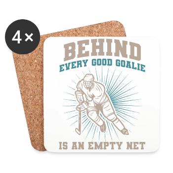 Eishockey Tormann Goalie , Eis Hockey - Untersetzer (4er-Set) - Weiß - Vorne