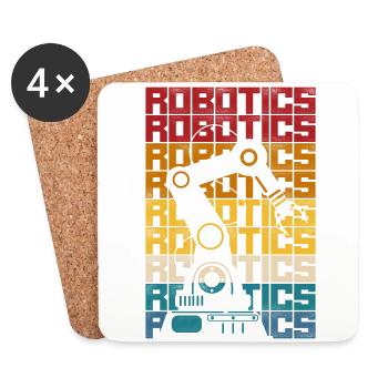 Robot Robotics Engineer Retro - Coasters (set of 4) - white - Front