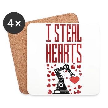 Ingénieur en robotique robotique Valentines - Dessous de verre (lot de 4) - blanc - Devant