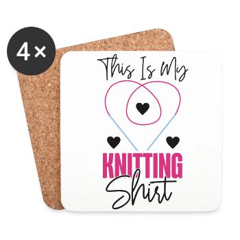 Knitting Knitter This Is My - Coasters (set of 4) - white - Front