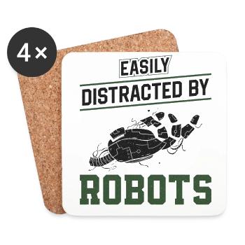 Ingénieur robotique robotique facilement - Dessous de verre (lot de 4) - blanc - Devant