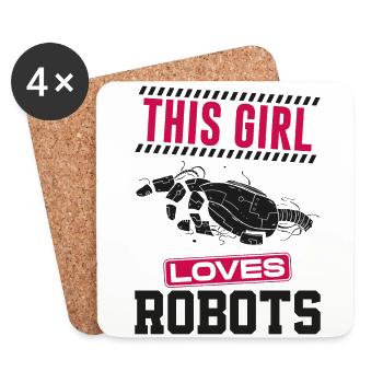 Robot Robotics Engineer Girl This - Coasters (set of 4) - white - Front
