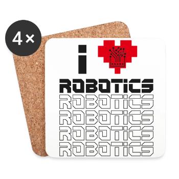 Ingénieur en robotique robotique Heart I - Dessous de verre (lot de 4) - blanc - Devant