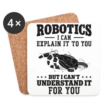 Robot Robotique Ingénieur Robotique I - Dessous de verre (lot de 4) - blanc - Devant