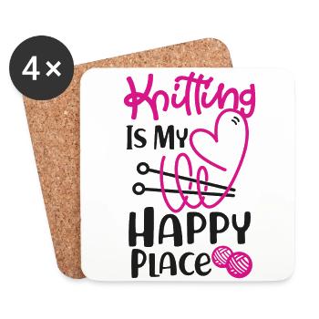 Knitting Knitter Knitting Is My - Untersetzer (4er-Set) - Weiß - Vorne