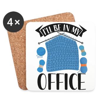 Knitting Knitter I'll Be In My - Coasters (set of 4) - white - Front