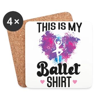 Ballet Danseuse Danse Ballerine - Dessous de verre (lot de 4) - blanc - Devant