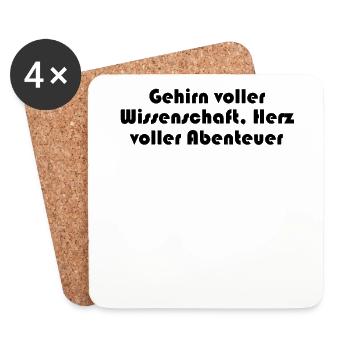 Wissenschaft - Gehirn voller Wissenschaft, Herz - Untersetzer (4er-Set) - Weiß - Vorne