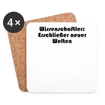 Wissenschaft - Wissenschaftler: Erschließer neuer - Untersetzer (4er-Set) - Weiß - Vorne