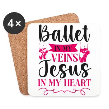 Ballet Dancer Dance Girl Ballerina - Untersetzer (4er-Set) - Weiß - Vorne