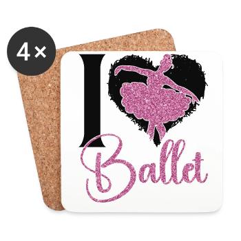 Ballet Dancer Dance Girl Ballerina - Coasters (set of 4) - white - Front