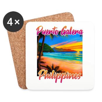 Sunset in Puerto Galera - Coasters (set of 4) - white - Front