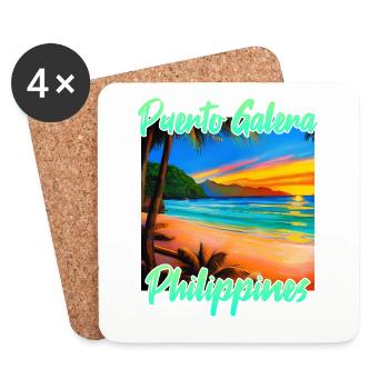 Sunset in Puerto Galera - Coasters (set of 4) - white - Front
