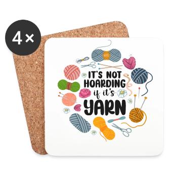 Knitting Knitter It's Not Hoarding - Untersetzer (4er-Set) - Weiß - Vorne