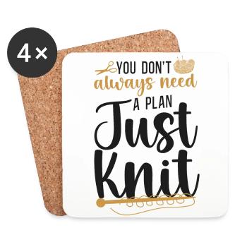 Knitting Knitter You Don't Always - Coasters (set of 4) - white - Front