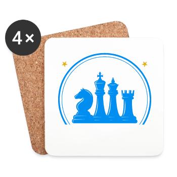 Tournoi de joueurs d’échecs pour esprits intelligents - Dessous de verre (lot de 4) - blanc - Devant