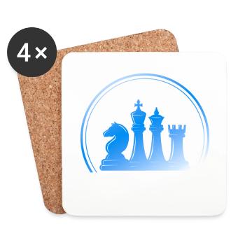 Tournoi de joueurs d’échecs pour esprits intelligents - Dessous de verre (lot de 4) - blanc - Devant
