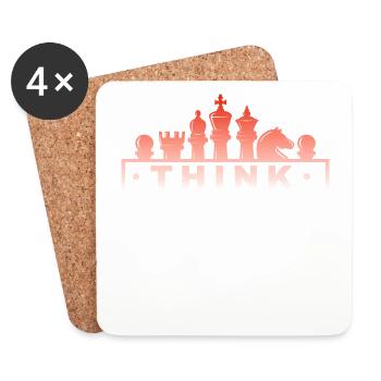 Tournoi de joueurs d’échecs pour esprits intelligents - Dessous de verre (lot de 4) - blanc - Devant