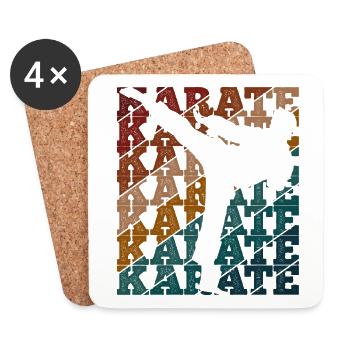 Japanischer Kampfsport Karate - Untersetzer (4er-Set) - Weiß - Vorne