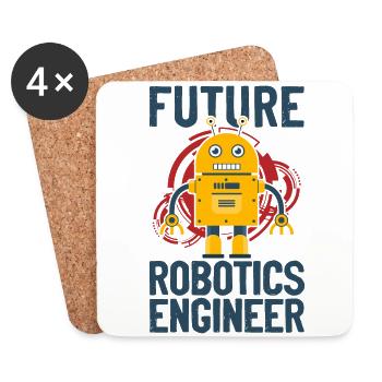 Robot Robotics Engineer Boy Girl - Coasters (set of 4) - white - Front