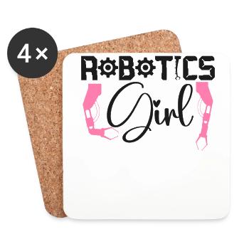 Ingénieur en robotique robotique femme - Dessous de verre (lot de 4) - blanc - Devant