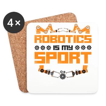 Ingénieur Robotique Robot Vintage - Dessous de verre (lot de 4) - blanc - Devant