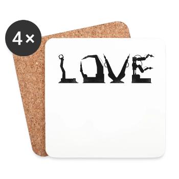 Ingénieur en robotique robotique amour - Dessous de verre (lot de 4) - blanc - Devant