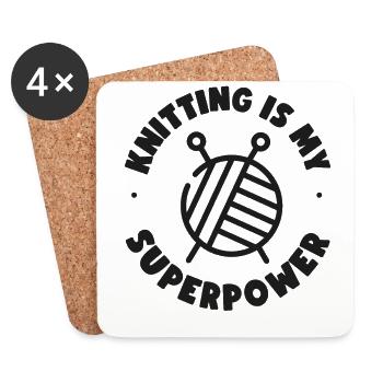 Knitting Knitter Knitting Is My - Coasters (set of 4) - white - Front