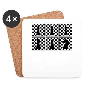 Tournoi de joueurs d’échecs pour esprits intelligents - Dessous de verre (lot de 4) - blanc - Devant