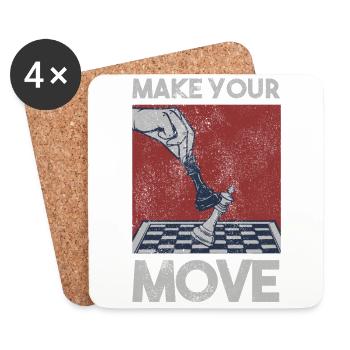 Chess Chess Player Tournament for Clever Minds - Coasters (set of 4) - white - Front