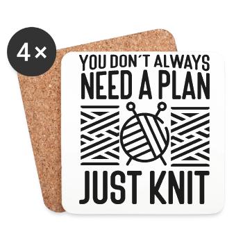 Knitting Knitter You Don't Always - Coasters (set of 4) - white - Front