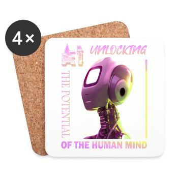 Unlocking Potential with AI - Untersetzer (4er-Set) - Weiß - Vorne