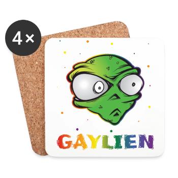 Gender Lesbian, Gay, Trans, Queer Rainbow - Coasters (set of 4) - white - Front