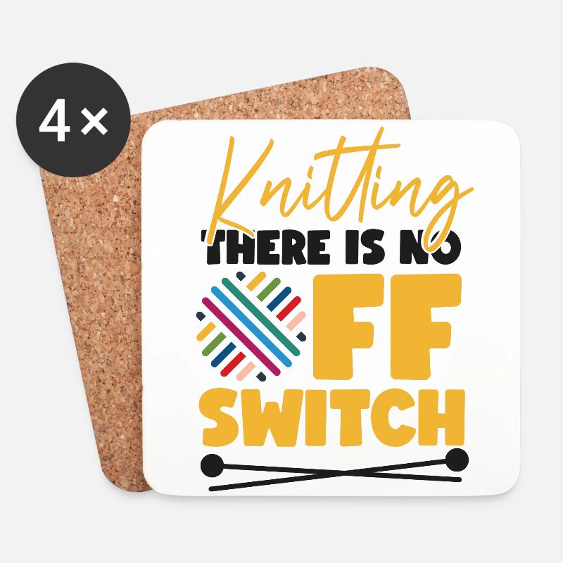 Knitting Knitter Knitting There Is - Untersetzer (4er-Set) - Weiß