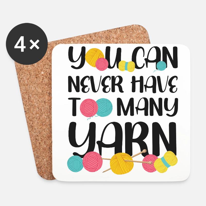 Knitting Knitter You Can Never - Untersetzer (4er-Set) - Weiß
