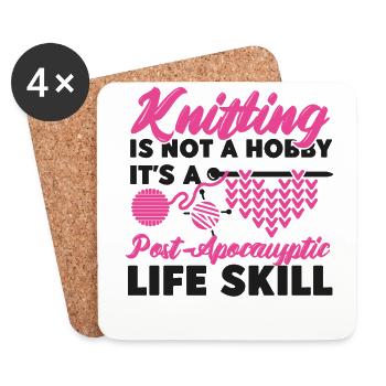 Knitting Knitter Knitting Is Not A - Coasters (set of 4) - white - Front