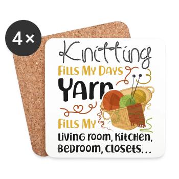 Knitting Knitter Knitting Fills My - Untersetzer (4er-Set) - Weiß - Vorne