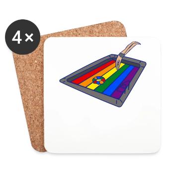 Lgbtq Regenbogen Stolz Schwimmbad Wassersport - Untersetzer (4er-Set) - Weiß - Vorne