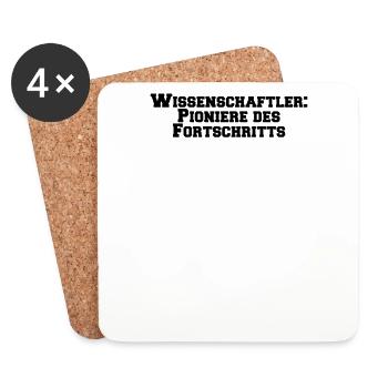 Wissenschaft - Wissenschaftler: Pioniere des - Untersetzer (4er-Set) - Weiß - Vorne