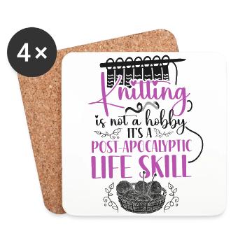 Knitting Knitter Knitting Is Not A - Coasters (set of 4) - white - Front