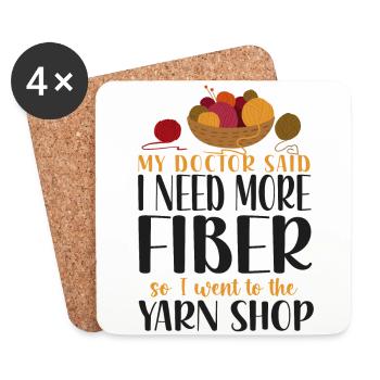 Knitting Knitter My Doctor Said I - Coasters (set of 4) - white - Front