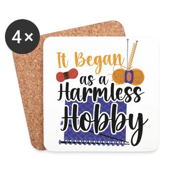 Knitting Knitter It Began As A - Coasters (set of 4) - white - Front