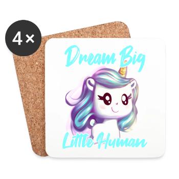 Unicorn Baby Dream Big Little Human - Coasters (set of 4) - white - Front