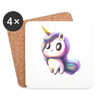 Cute baby unicorn - Coasters (set of 4) - white - Front