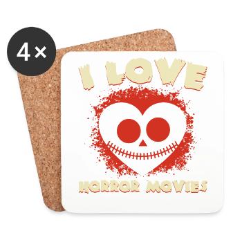 Zombie Horror Horror Film Festival + Halloween - Coasters (set of 4) - white - Front