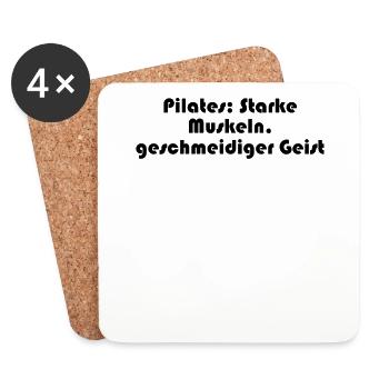 Pilates - Pilates: Starke Muskeln, geschmeidiger - Untersetzer (4er-Set) - Weiß - Vorne