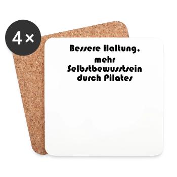 Pilates - Bessere Haltung, mehr Selbstbewusstsein - Untersetzer (4er-Set) - Weiß - Vorne