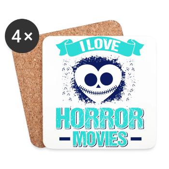 Zombie Horror Horror Film Festival + Halloween - Coasters (set of 4) - white - Front