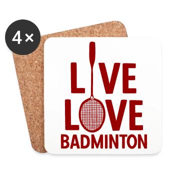 Badminton - Untersetzer (4er-Set) - Weiß - Vorne